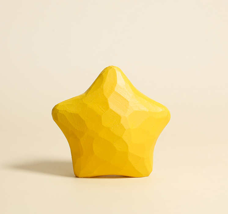 Handcrafted Wooden Sunny Star - Bright and Cheerful Desk Ornament and Perfect Gift for Kids and Friends