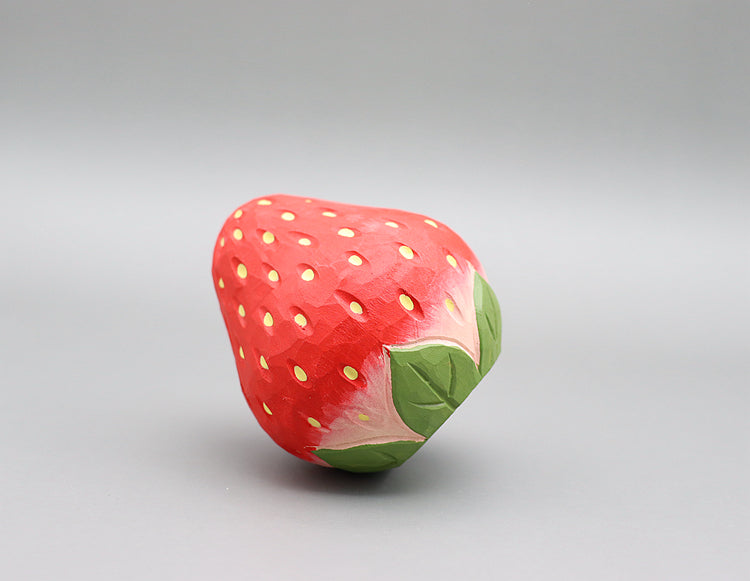 Handcrafted Wooden Strawberry Ornament - Unique Desk Decor and Charming Gift for Fruit Lovers