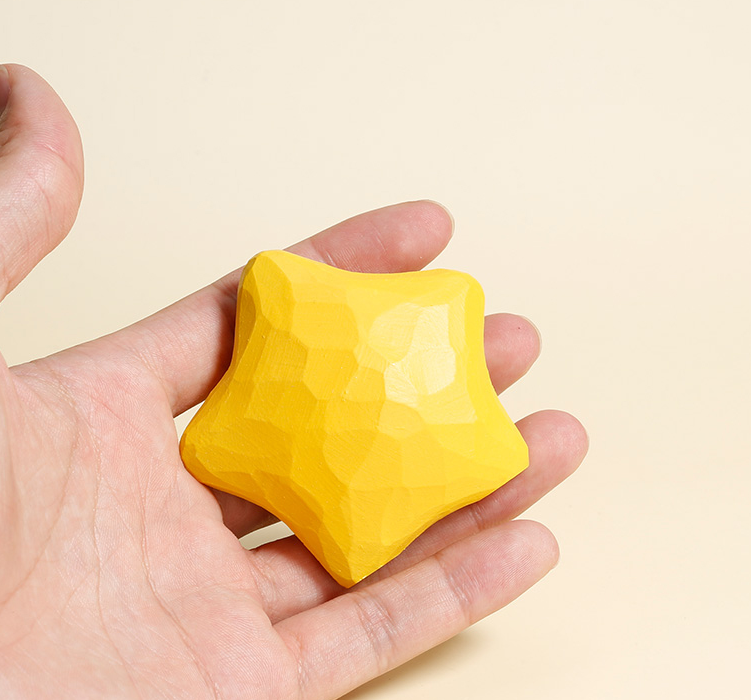 Handcrafted Wooden Sunny Star - Bright and Cheerful Desk Ornament and Perfect Gift for Kids and Friends
