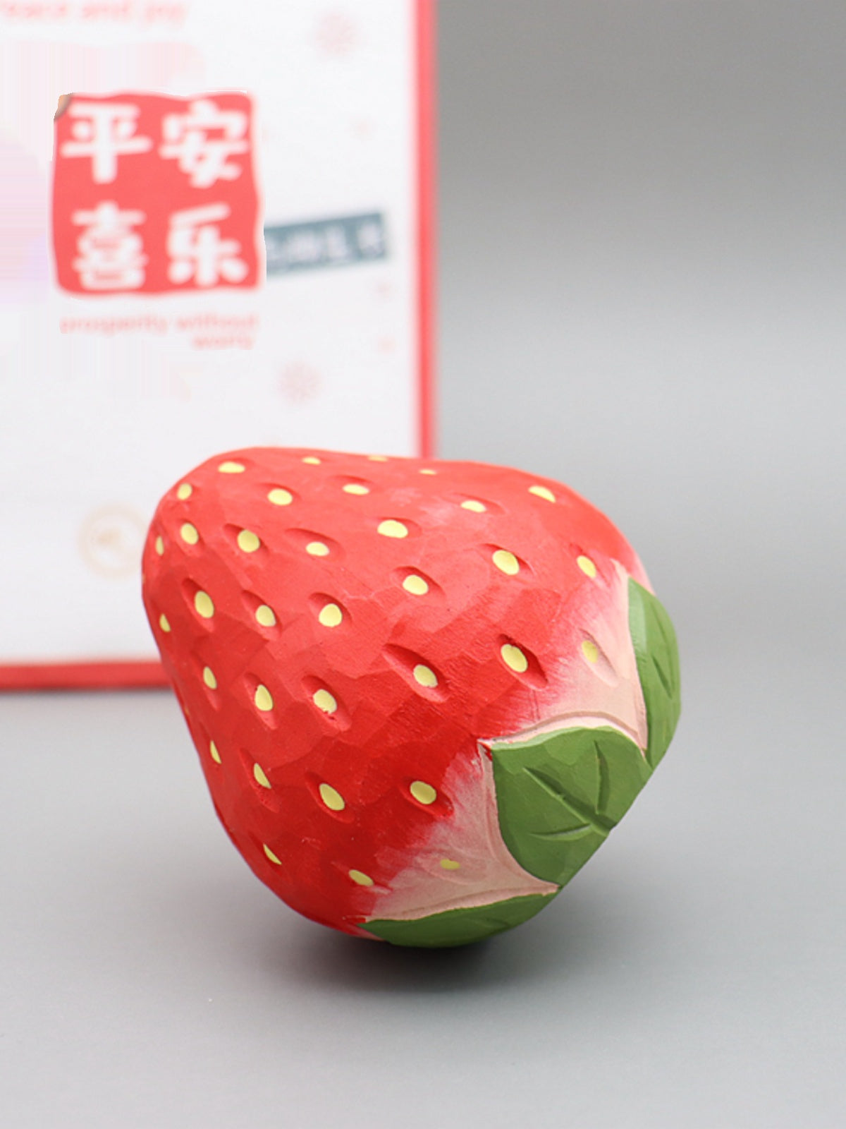 Handcrafted Wooden Strawberry Ornament - Unique Desk Decor and Charming Gift for Fruit Lovers