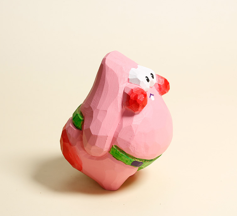 Handcrafted Wooden Patrick Star - Cute Desk Ornament and Perfect Gift for Valentine's Day and Birthdays